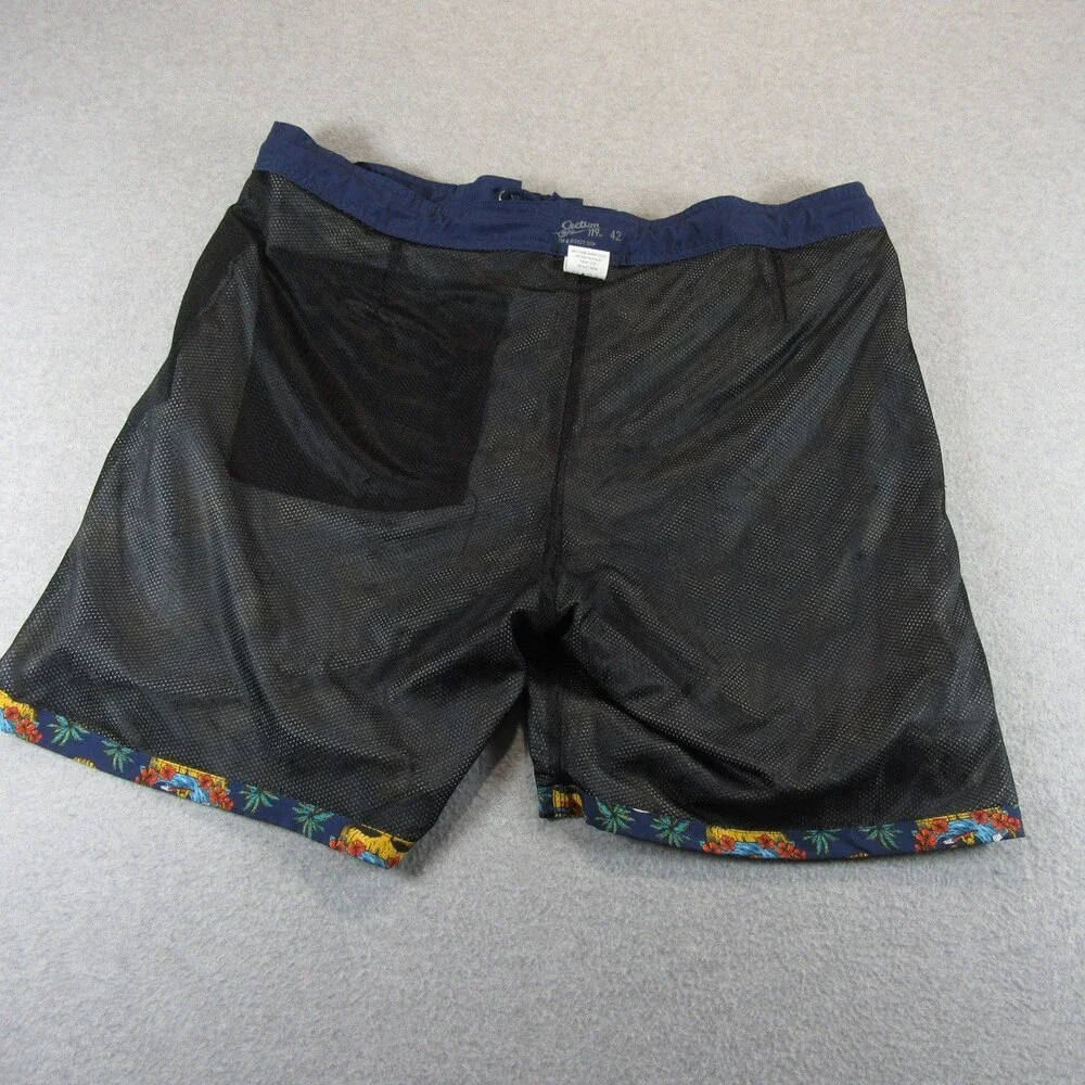 Section 119 Mens Grateful Dead‎ Swim Trunks 42 x 12 Blue Allover Skull Surf Bear